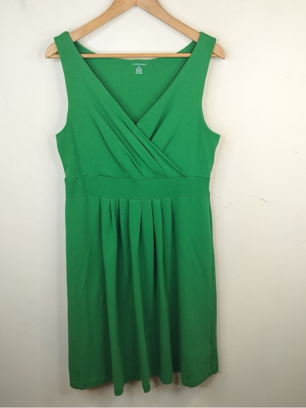 Lane Bryant Bright Green Surplice Pleated A-Line Dress